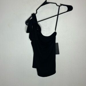 SNST One Shoulder Black Top NWT